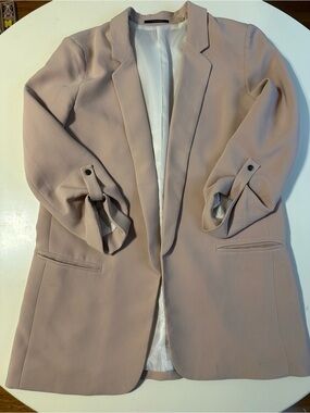 T Tahari Dusty Blush Open-Front Blazer